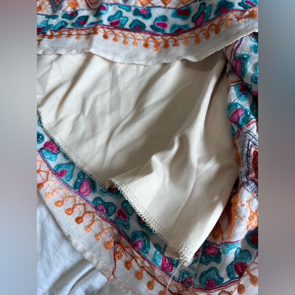 Teenplo smocked embroidered cap sleeve off shoulder dress small - Picture 4 of 10